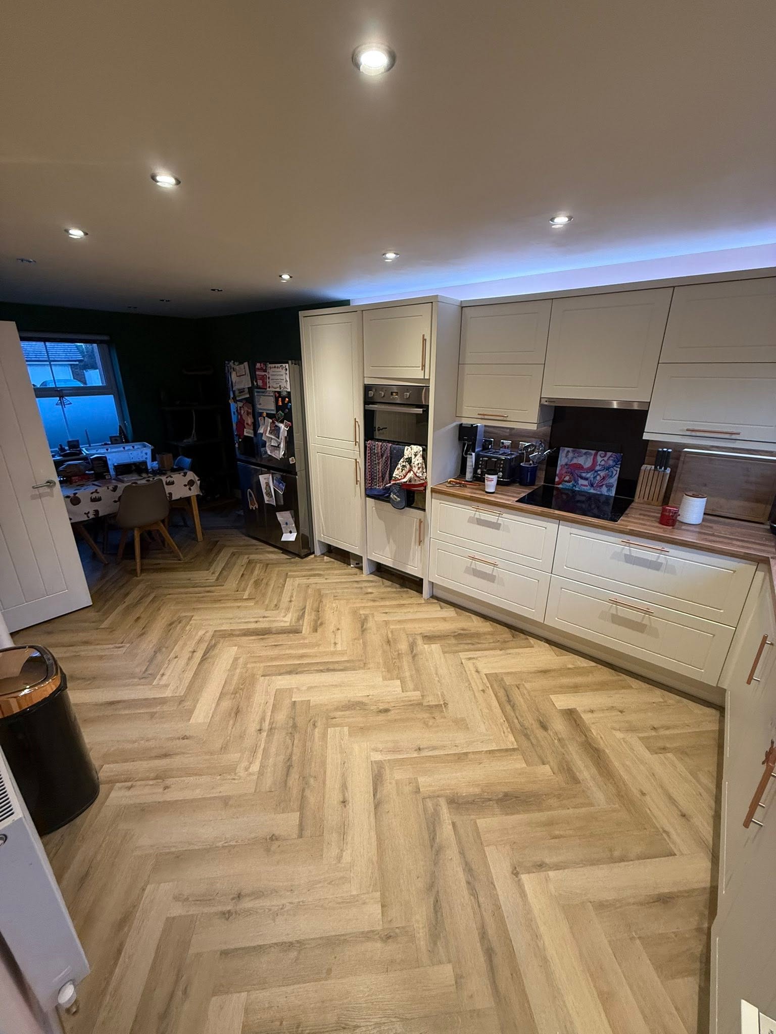 LVT Stick-down Floor & Fireplace Renovation